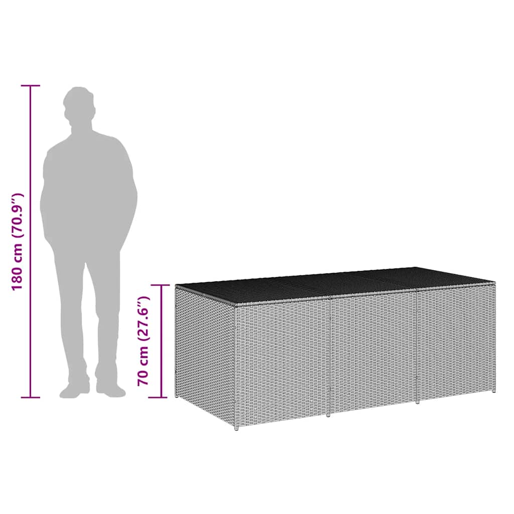Storage Chest | Black | Polyethylene Rattan | Large | Garden Storage Box