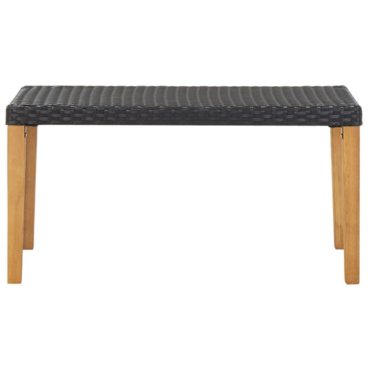 Garden Bench | Black | Poly Rattan and Solid Acacia Wood | Medium Garden Bench | Black | Poly Rattan and Solid Acacia Wood | Medium