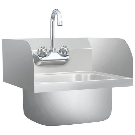 51115 vidaXL Commercial Hand Wash Sink with Faucet Stainless Steel 51115 vidaXL Commercial Hand Wash Sink with Faucet Stainless Steel