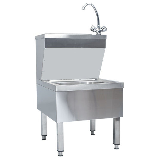 Commercial Hand Wash Sink with Faucet Freestanding Stainless Steel Commercial Hand Wash Sink with Faucet Freestanding Stainless Steel