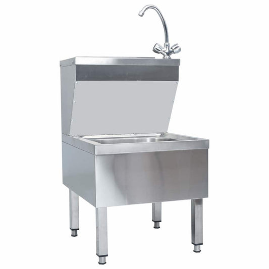 51116 vidaXL Commercial Hand Wash Sink with Faucet Freestanding Stainless Steel 51116 vidaXL Commercial Hand Wash Sink with Faucet Freestanding Stainless Steel