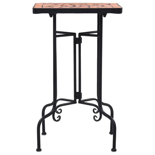 Side Table | Terracotta and Black | Iron and Ceramic | Small | Durable Side Table | Terracotta and Black | Iron and Ceramic | Small | Durable