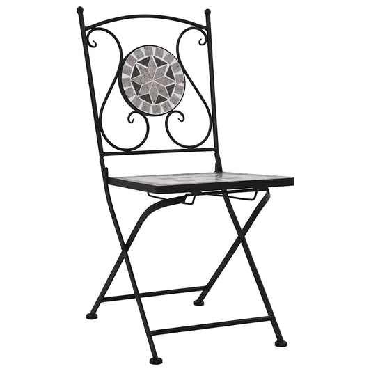 Garden Chair | Set of 2 | Grey | Powder-coated iron and ceramic Garden Chair | Set of 2 | Grey | Powder-coated iron and ceramic