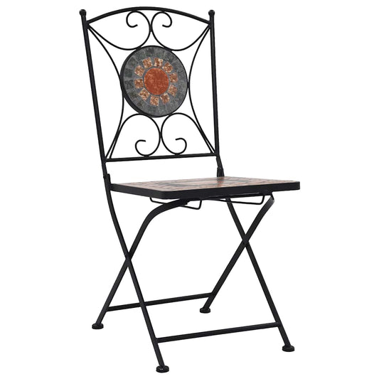 Mosaic Bistro Chairs 2 pcs Orange/Grey Mosaic Bistro Chairs 2 pcs Orange/Grey