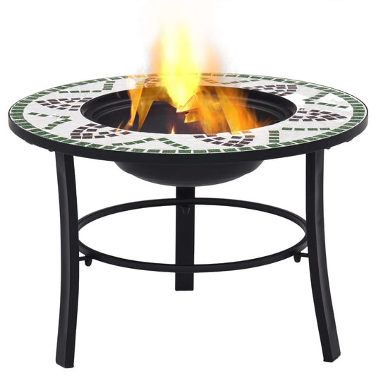 Mosaic Fire Pit Green 68cm Ceramic Mosaic Fire Pit Green 68cm Ceramic