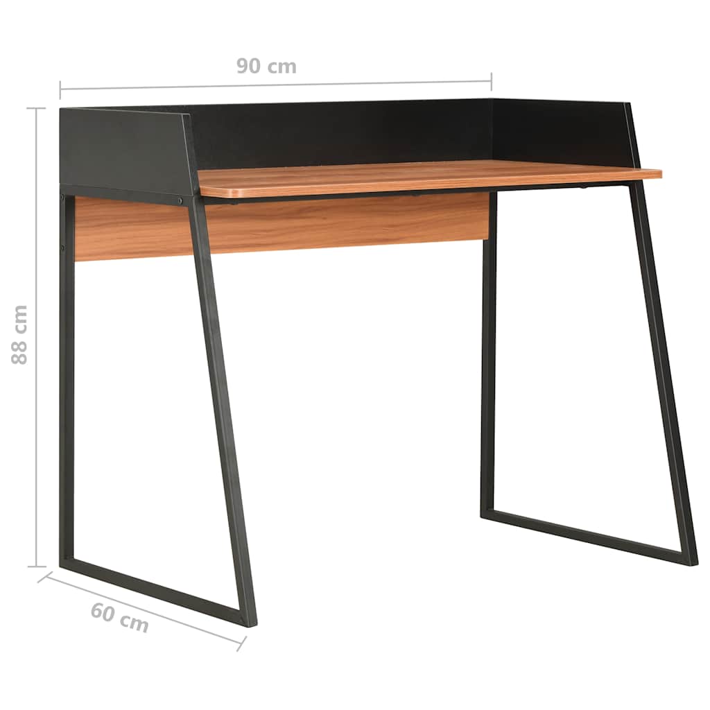 Desk | Black and Brown | Engineered wood and powder-coated steel