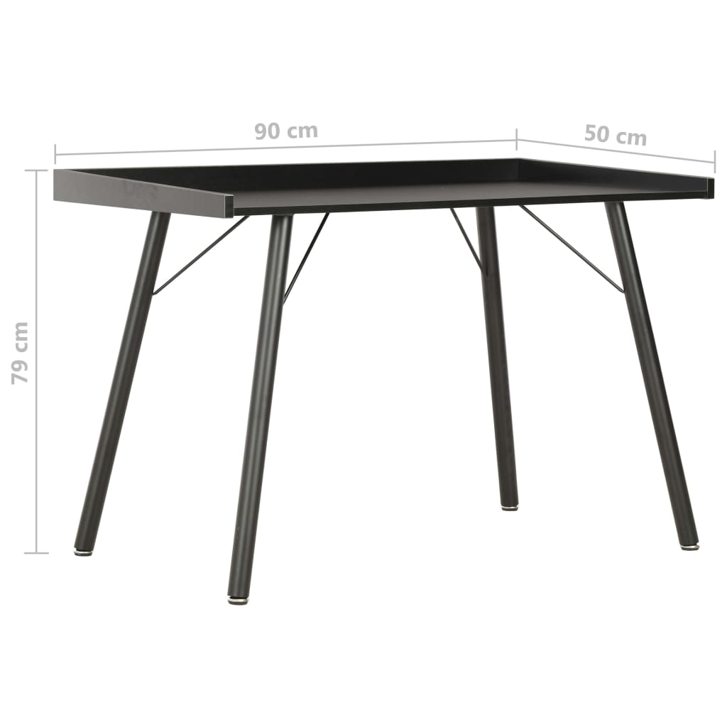 20270 vidaXL Desk Black 90x50x79 cm