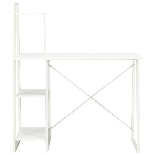 Desk with Shelving Unit White 102x50x117 cm Desk with Shelving Unit White 102x50x117 cm