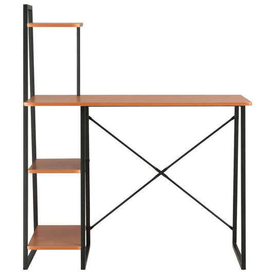 Desk with Shelving Unit Black and Brown 102x50x117 cm Desk with Shelving Unit Black and Brown 102x50x117 cm