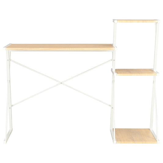 Desk with Shelf White and Oak 116x50x93 cm Desk with Shelf White and Oak 116x50x93 cm