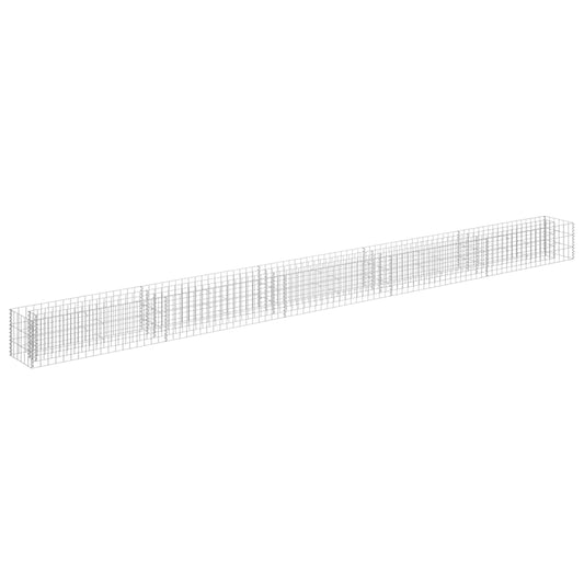 Gabion Raised Bed | Silver | Galvanised Steel | 450x30x30 cm | Durable Gabion Raised Bed | Silver | Galvanised Steel | 450x30x30 cm | Durable