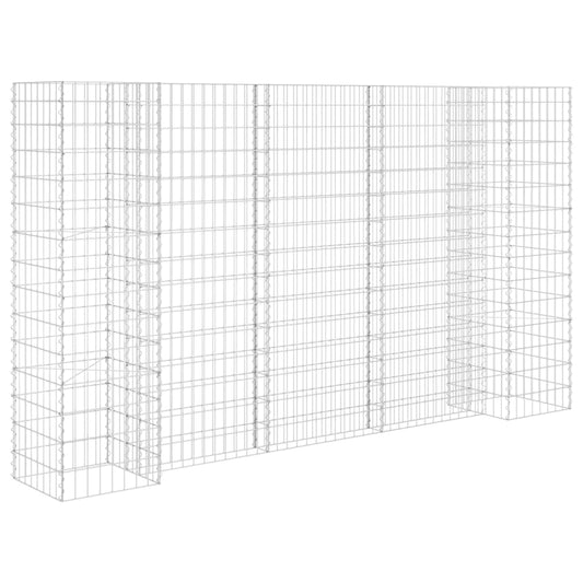 Gabion Planter | Silver | Steel wire | Large | Decorative Inlays Gabion Planter | Silver | Steel wire | Large | Decorative Inlays