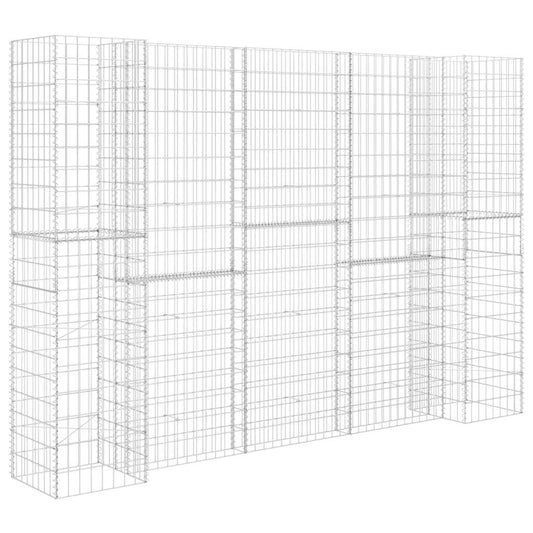 145664 vidaXL H-Shaped Gabion Planter Steel Wire 260x40x180 cm 145664 vidaXL H-Shaped Gabion Planter Steel Wire 260x40x180 cm