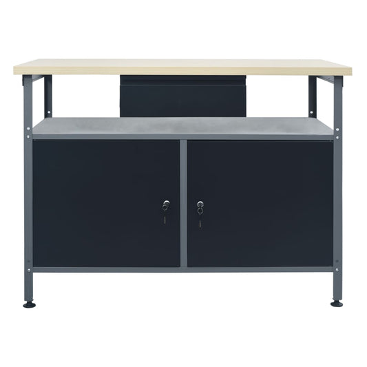 Workbench Black 120x60x85 cm Steel Workbench Black 120x60x85 cm Steel
