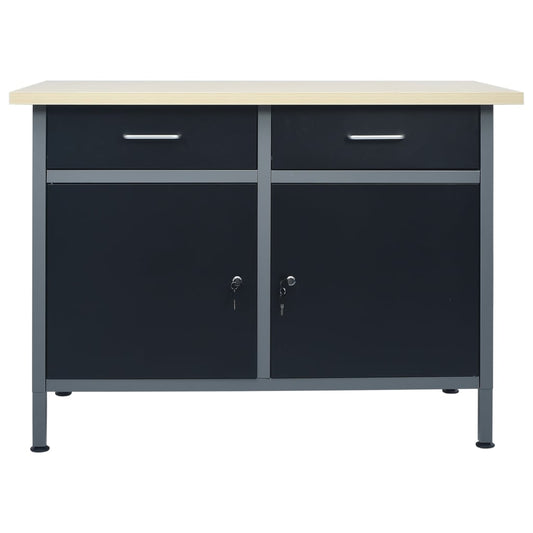 Workbench Black 120x60x85 cm Steel Workbench Black 120x60x85 cm Steel