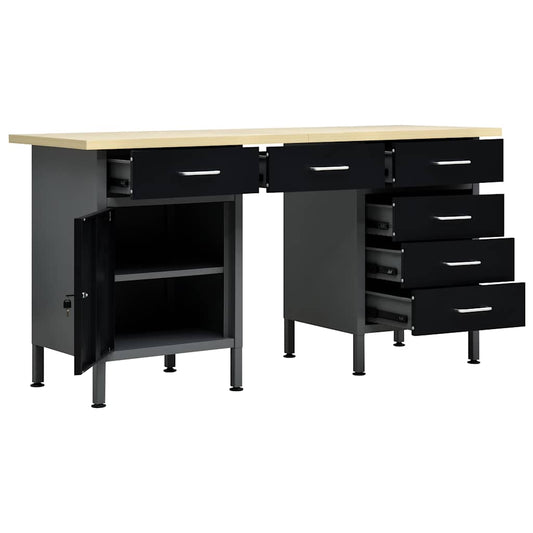 145347 vidaXL Workbench Black 160x60x85 cm Steel 145347 vidaXL Workbench Black 160x60x85 cm Steel