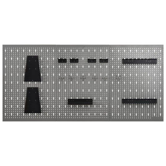 Wall-mounted Peg Boards 3 pcs 40x58 cm Steel Wall-mounted Peg Boards 3 pcs 40x58 cm Steel