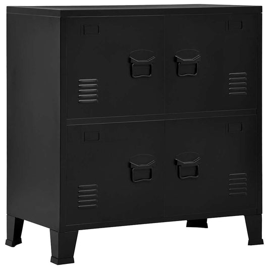 Industrial Storage Chest Black 75x40x80 cm Steel Industrial Storage Chest Black 75x40x80 cm Steel