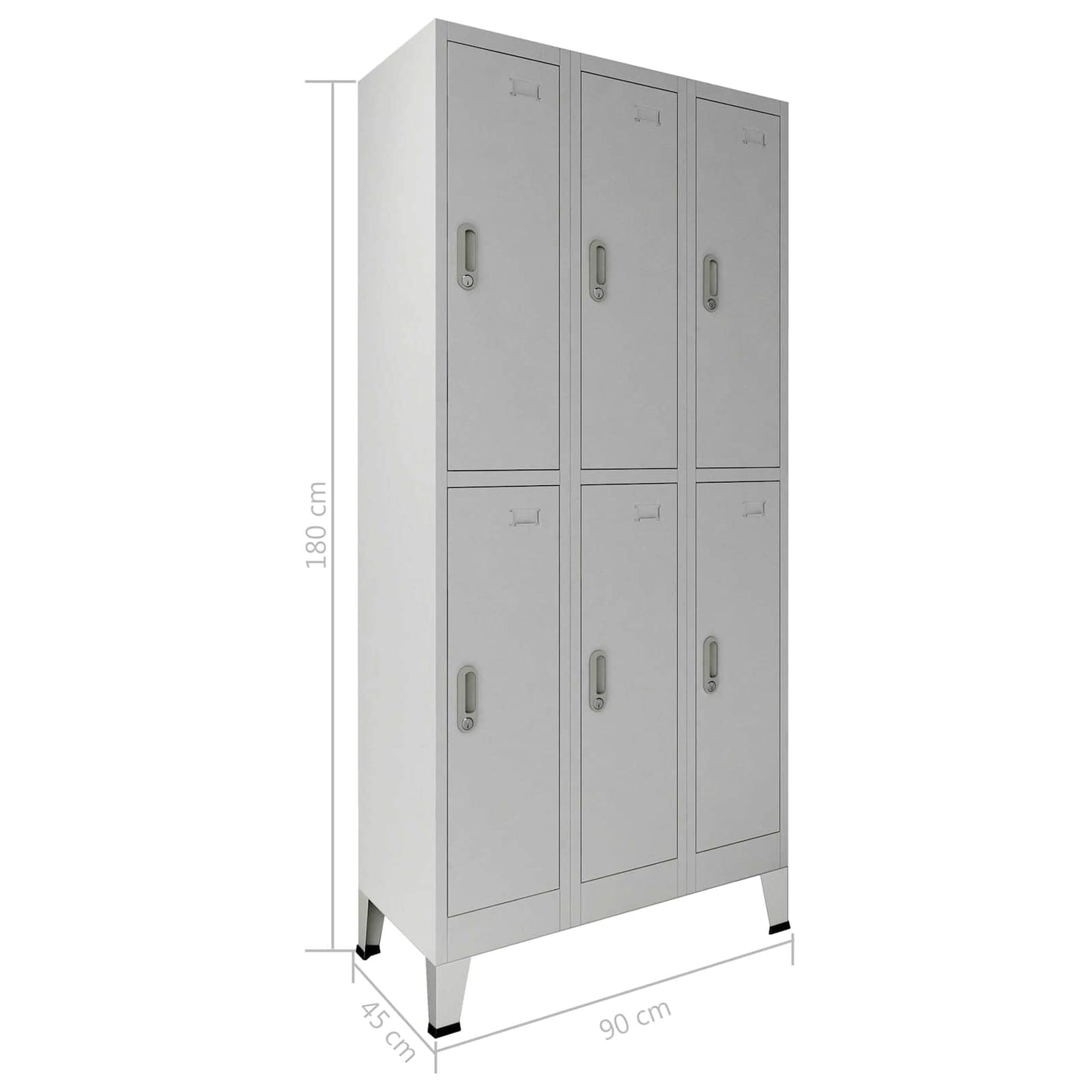 Locker Cabinet Grey 45 x 90 x 180 cm
