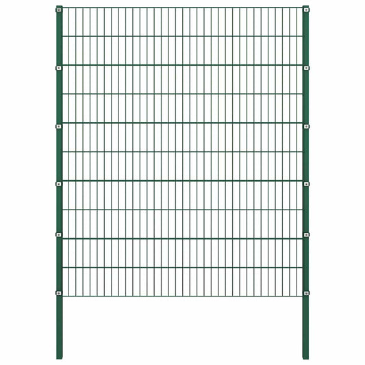 Fence Panel with Posts Iron 522x200 cm Green Fence Panel with Posts Iron 522x200 cm Green