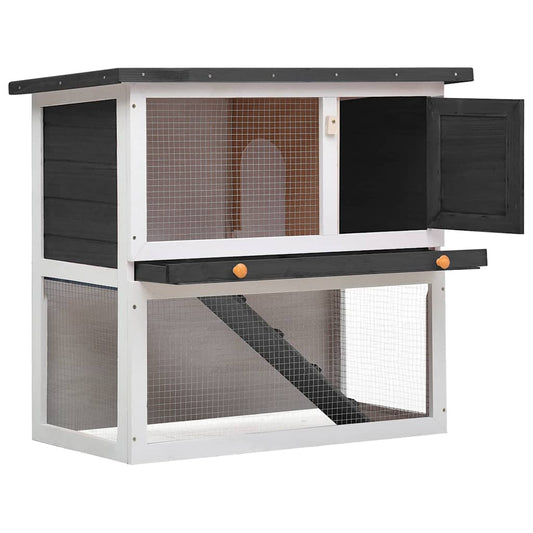 Rabbit Hutch | Grey and White Rabbit Hutch | Grey and White