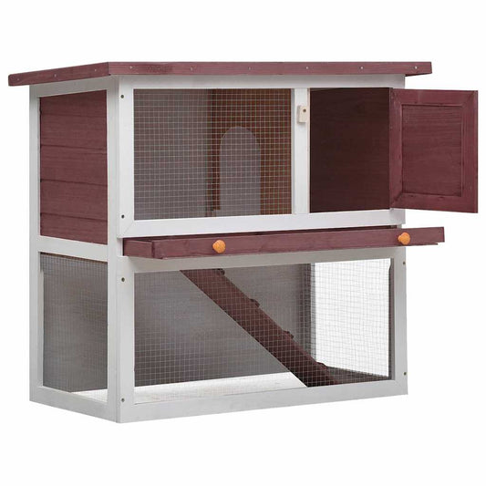 170832 vidaXL Outdoor Rabbit Hutch 1 Door Brown Wood 170832 vidaXL Outdoor Rabbit Hutch 1 Door Brown Wood