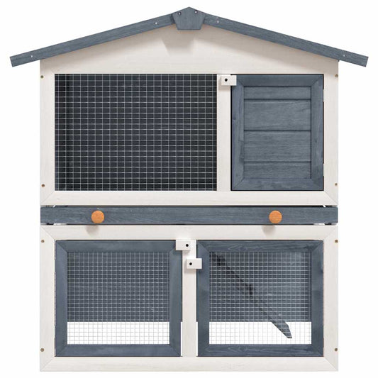 170837 vidaXL Outdoor Rabbit Hutch 3 Doors Grey Wood 170837 vidaXL Outdoor Rabbit Hutch 3 Doors Grey Wood