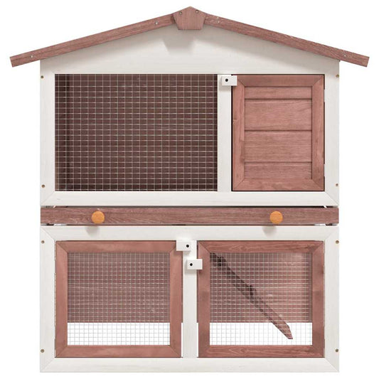 170838 vidaXL Outdoor Rabbit Hutch 3 Doors Brown Wood 170838 vidaXL Outdoor Rabbit Hutch 3 Doors Brown Wood