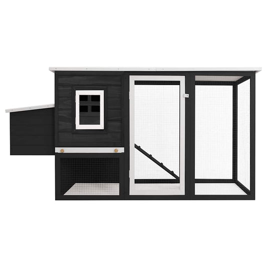 170846 vidaXL Outdoor Chicken Cage Hen House with 1 Egg Cage Grey Wood 170846 vidaXL Outdoor Chicken Cage Hen House with 1 Egg Cage Grey Wood