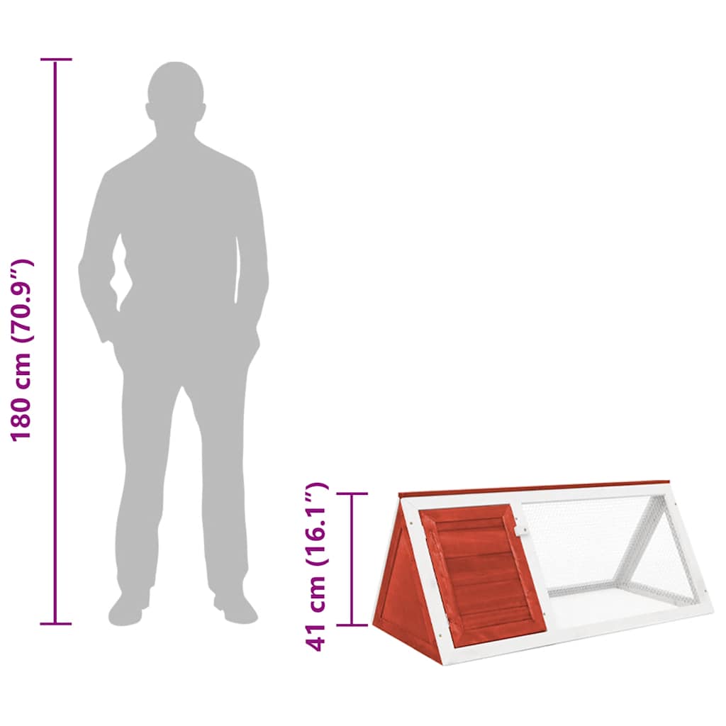 Animal Rabbit Cage Red Wood