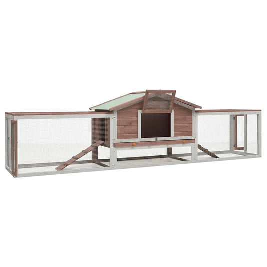 Rabbit Hutch | Mocha and White | Solid Pine Wood | Large | Doors Rabbit Hutch | Mocha and White | Solid Pine Wood | Large | Doors