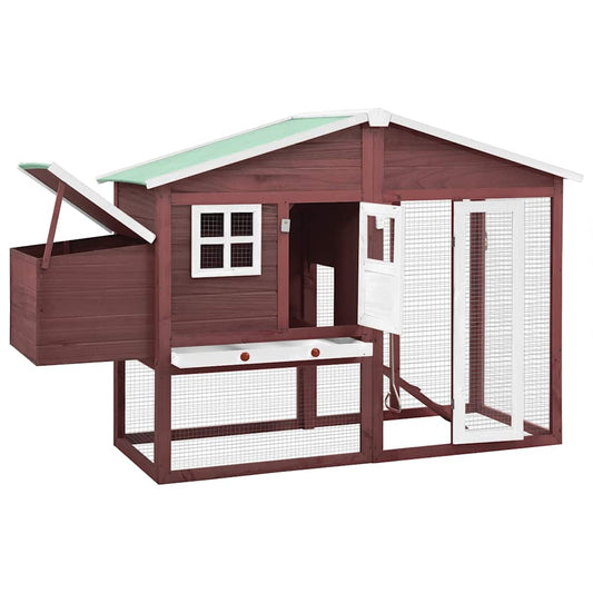Chicken Coop with Nest Box Mocha and White Solid Fir Wood Chicken Coop with Nest Box Mocha and White Solid Fir Wood