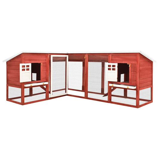 Rabbit Hutch | Red and White | Solid Fir Wood, Plywood, Galvanised Steel Rabbit Hutch | Red and White | Solid Fir Wood, Plywood, Galvanised Steel