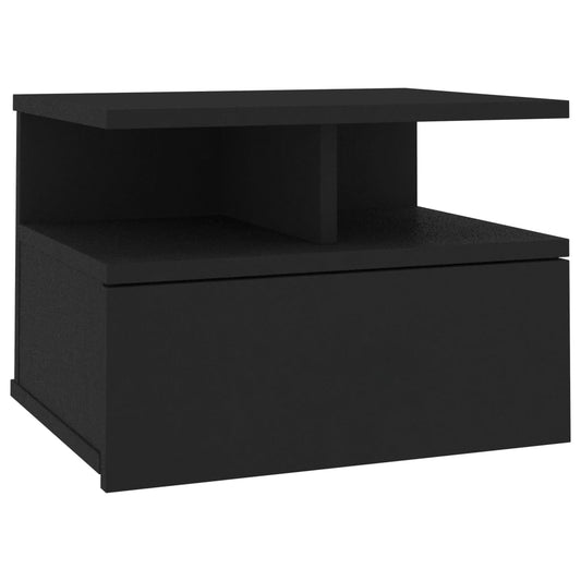 Floating Nightstand Black 40x31x27cm Engineered Wood Floating Nightstand Black 40x31x27cm Engineered Wood