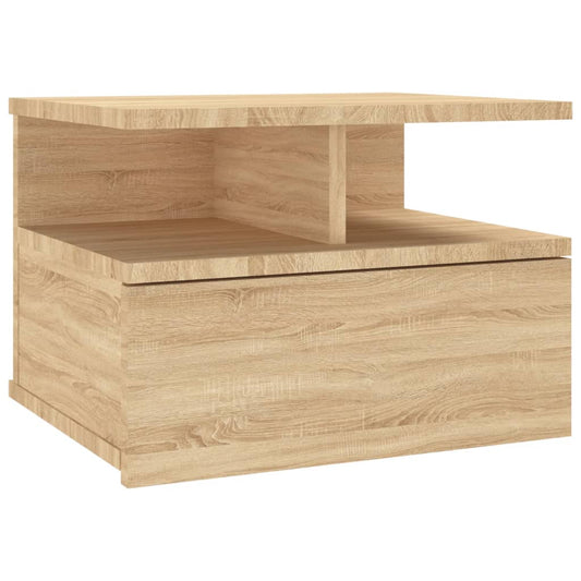 Floating Nightstand | Sonoma Oak | Engineered Wood | Compact | Storage Floating Nightstand | Sonoma Oak | Engineered Wood | Compact | Storage