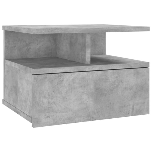 Floating Nightstand | Concrete Grey | Engineered Wood | Compact Floating Nightstand | Concrete Grey | Engineered Wood | Compact