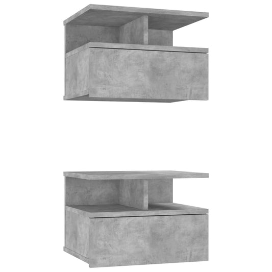 Floating Nightstands 2 pcs Concrete Grey 40x31x27cm Engineered Wood Floating Nightstands 2 pcs Concrete Grey 40x31x27cm Engineered Wood