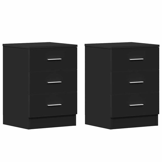 800453 vidaXL Bedside Cabinets 2 pcs Black 38x35x56 cm Engineered Wood 800453 vidaXL Bedside Cabinets 2 pcs Black 38x35x56 cm Engineered Wood
