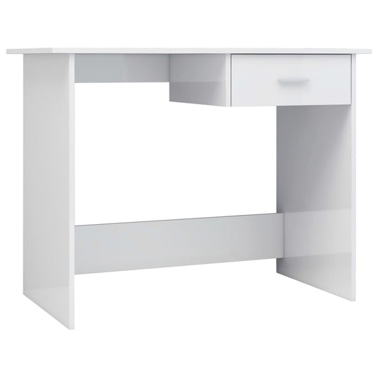 Desk High Gloss White 100x50x76 cm Engineered Wood Desk High Gloss White 100x50x76 cm Engineered Wood