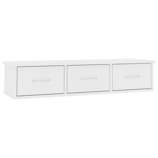 Wall-mounted Drawer Shelf White 88x26x18.5 cm Engineered Wood Wall-mounted Drawer Shelf White 88x26x18.5 cm Engineered Wood