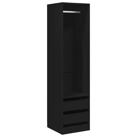 Wardrobe with Drawers Black 50x50x200 cm Engineered Wood Wardrobe with Drawers Black 50x50x200 cm Engineered Wood