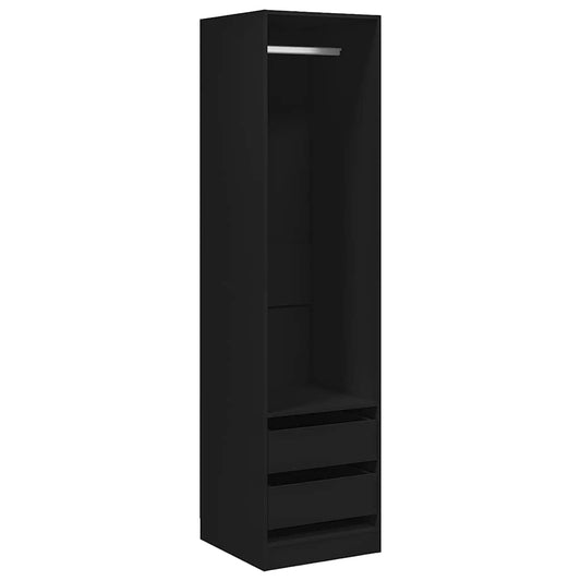 800613 vidaXL Wardrobe with Drawers Black 50x50x200 cm Engineered Wood 800613 vidaXL Wardrobe with Drawers Black 50x50x200 cm Engineered Wood