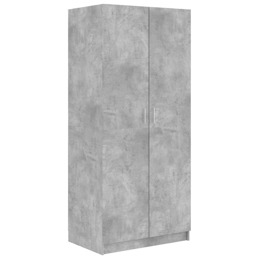Wardrobe Concrete Grey 80x52x180 cm Engineered Wood Wardrobe Concrete Grey 80x52x180 cm Engineered Wood