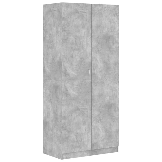 Wardrobe Concrete Grey 90x52x200 cm Engineered Wood Wardrobe Concrete Grey 90x52x200 cm Engineered Wood