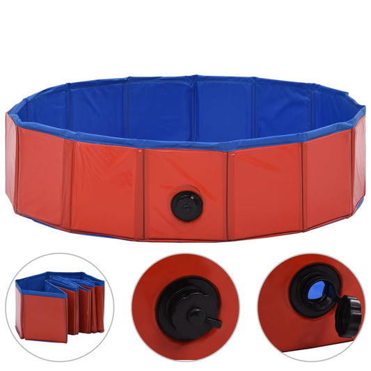 Foldable Dog Swimming Pool Red 80x20 cm PVC Foldable Dog Swimming Pool Red 80x20 cm PVC