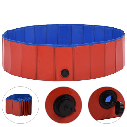 Foldable Dog Swimming Pool Red 120x30 cm PVC Foldable Dog Swimming Pool Red 120x30 cm PVC