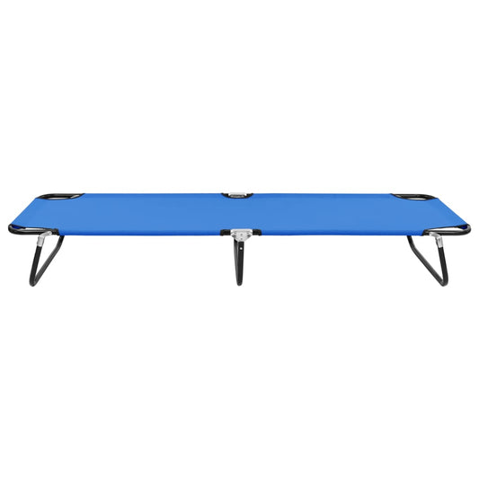 Folding Sun Lounger Blue Steel Folding Sun Lounger Blue Steel