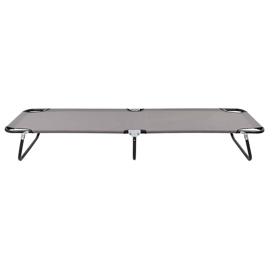 Folding Sun Lounger Grey Steel Folding Sun Lounger Grey Steel