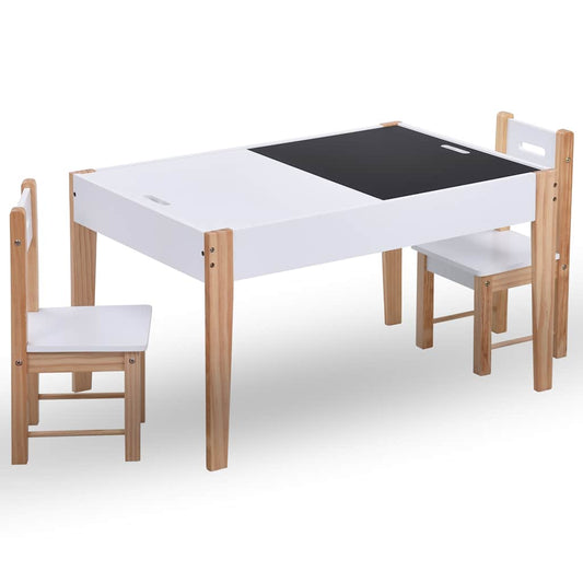 3 Piece Kids Storage Chalkboard Table Chair Set Black and White 3 Piece Kids Storage Chalkboard Table Chair Set Black and White
