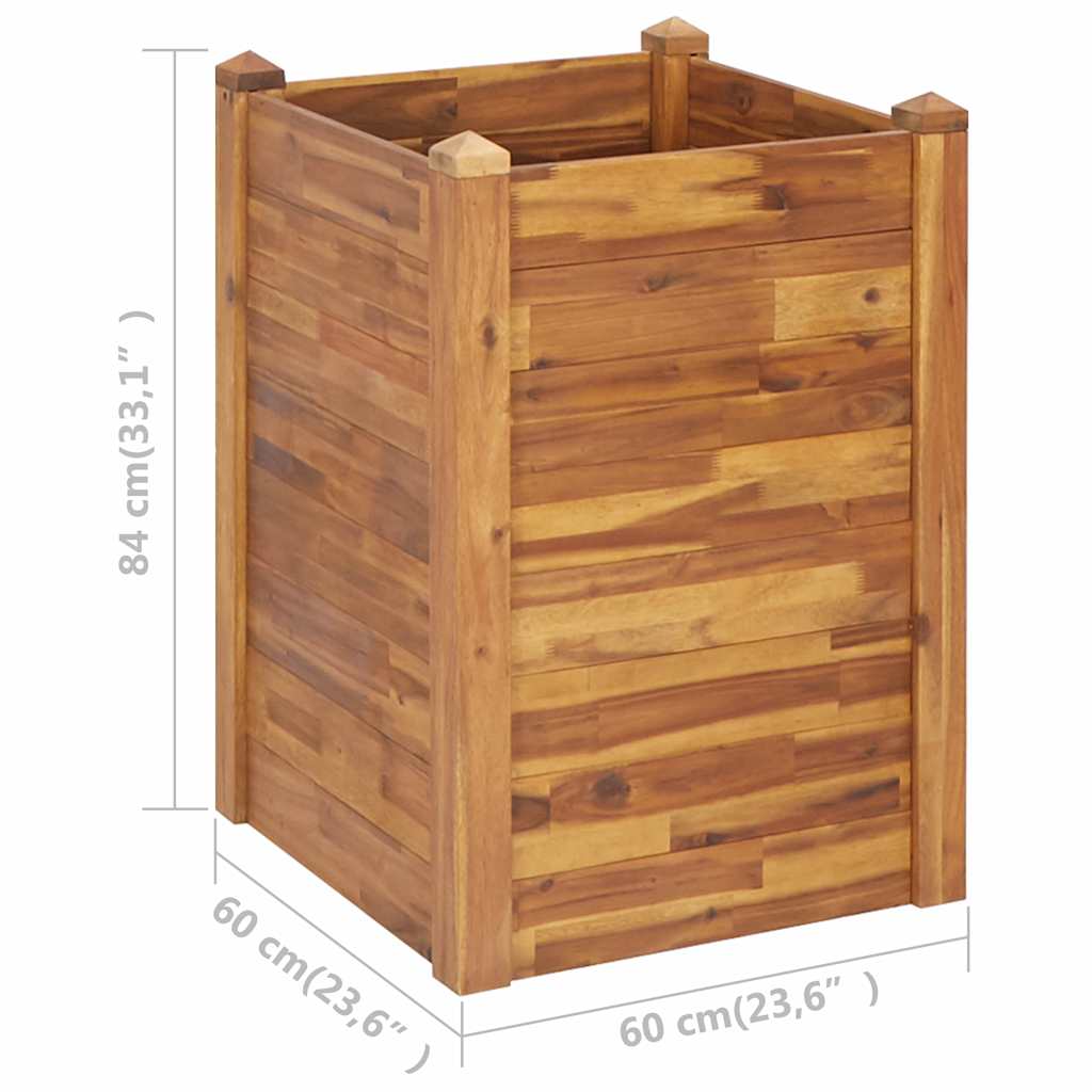 46577 vidaXL Garden Raised Bed 60x60x84 cm Solid Acacia Wood